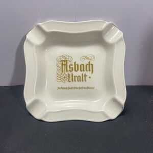Vintage Asbach Uralt Ashtray, Advertising German Brandy, 1950s Thomas Porcelain
